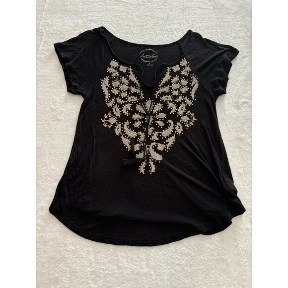 INC International Concepts  Drawstring Floral Embroidered Blouse size small - Picture 1 of 6